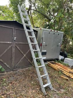 Ladders 8’ fiberglass step $85 & 24’ aluminum extension $120 5’&6’ aluminum step $25 each