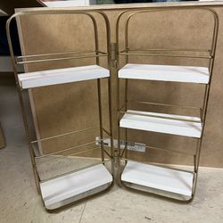 Gold/White Table/Counter Top Shelf Organizer