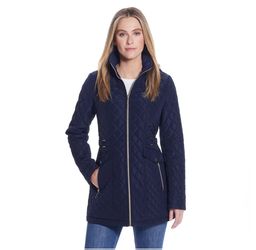 Women's Gallery Quilted Jacket with Hood Originally $149 LAUNDRY BY SHELLI SEGAL LOS ANGELES