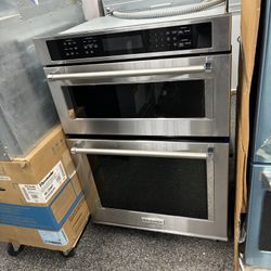 Kitchen Aid Stainless Steel 30” Microwave Oven Combo Electric Built In