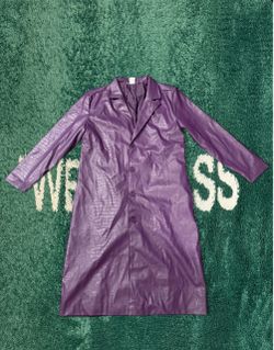 Official Suicide Squad Joker Purple Faux Leather Trench Coat – Men’s Medium