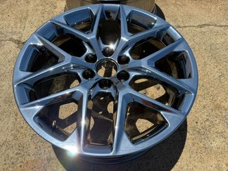 FREE DELIVERY (4) 100% GENUINE GM SNOWFLAKE WHEELS CHEVY TAHOE SILVERADO 22" CHROME 22X9 5668