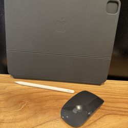 Apple Magic Keyboard, mouse, and pencil