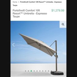 Umbrella Expresso Taupe Comfort 10 Ft. Resort