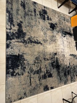 Surya Area Rug Wanderlust WNL-2309 6’7” X 9’0” Large Blue Navy Silver Grey White