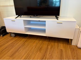White and Gold TV Stand