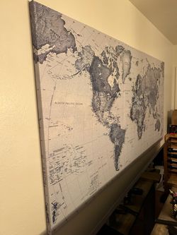 Wall Art, World Map Canvas