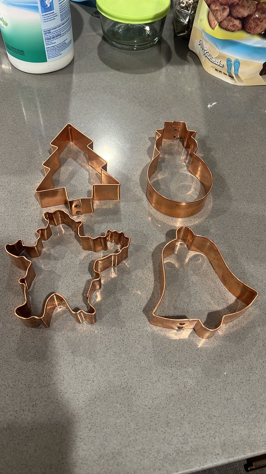 New 4 Large Size Christmas Copper Cookie Cutters