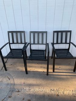 Beautiful Nice Wrought Iron Bistro Metal Aluminum Black Sleek Outdoor Patio Furniture Set