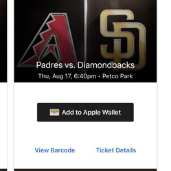 Padres Vs. Diamondbacks - Thursday 8/16