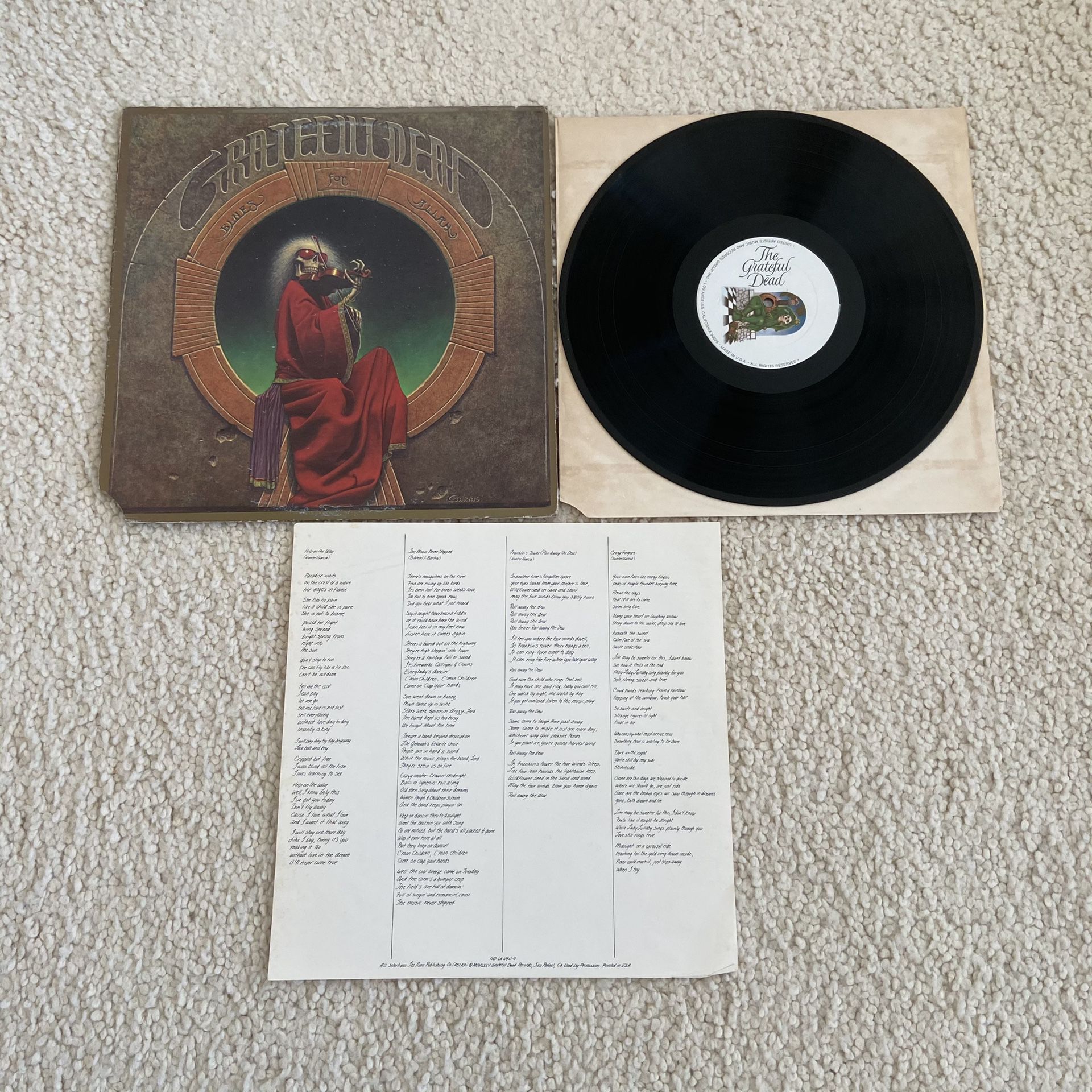 Grateful Dead “Blues For Allah” vinyl lp 1975 Grateful Dead Records Original Terre Haute Pressing beautiful glossy like new vinyl Rock