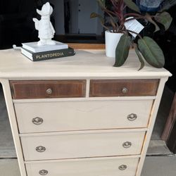 Updated Vintage Two Toned Tallboy Dresser Chest Of Drawers
