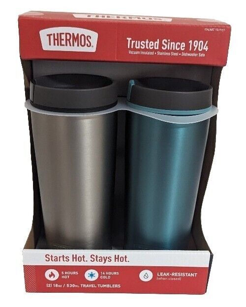 Thermos Stainless Steel Travel Tumblers 18 Oz 2 Pack