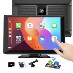 10.1" CarPlay Screen for Larger Vehicles - Wireless Car Stereo Touchscreen for Apple Carplay & Android Auto with 4k dash cam