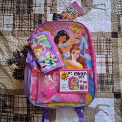 Disney Princess 5 Piece Backpack Set