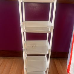 5-Tier Plastic Storage Rack With Wheels