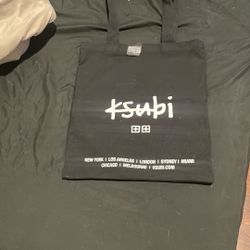 ksubi black canvas tote bag