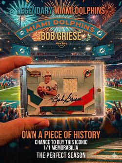 Bob Griese Autographed Relic 10 of 50 Trading Card Miami Dolphins