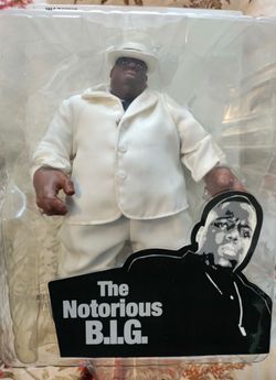 The Notorious B.I.G. Biggie Smalls Doll Beige Suit 9" Action Figure Mezco Rapper