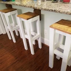 30 inch Golden Oak Stain Top Bar Stools ....2 For $60
