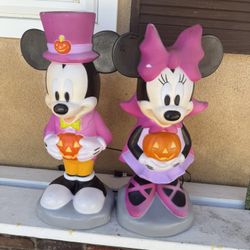 Disney Mickey & Minnie Mouse Halloween Blow Mold Gemmy 
