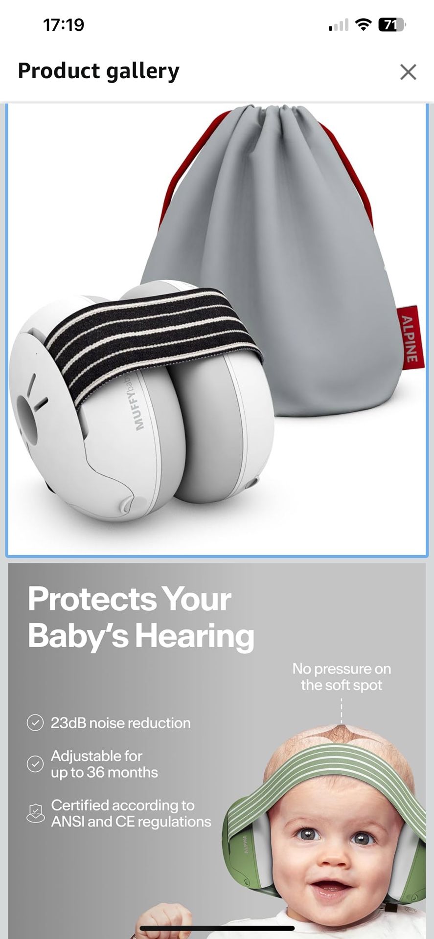 Alpine Muffy Baby Ear Protection for Babies and Toddlers up to 36 Months