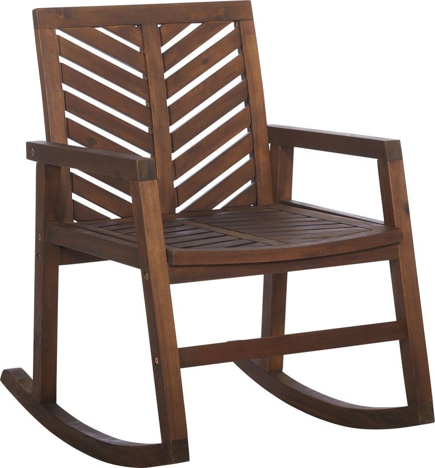 **NEW** Saracina Home Chevron Outdoor Rocking Chair In Brown