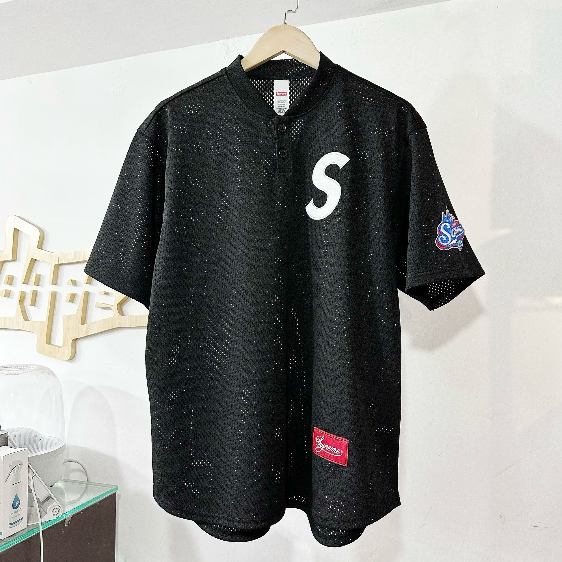 Supreme S Logo Baseball Henley Jersey L