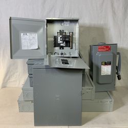 Lot Of 7 Eaton Electric Panel Enclosures, Assorted Sizes, 3R Rainproof, Junction Box, Exterior Electrician Metal Circuit Panel