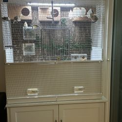 Custom Built Powder Coated Bird Cage And Stand  