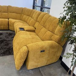 New FOA Luxury Fabric Power Recliner Sectional