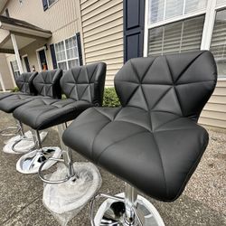 Set of 4 Hexagonal Modern Adjustable Barstools