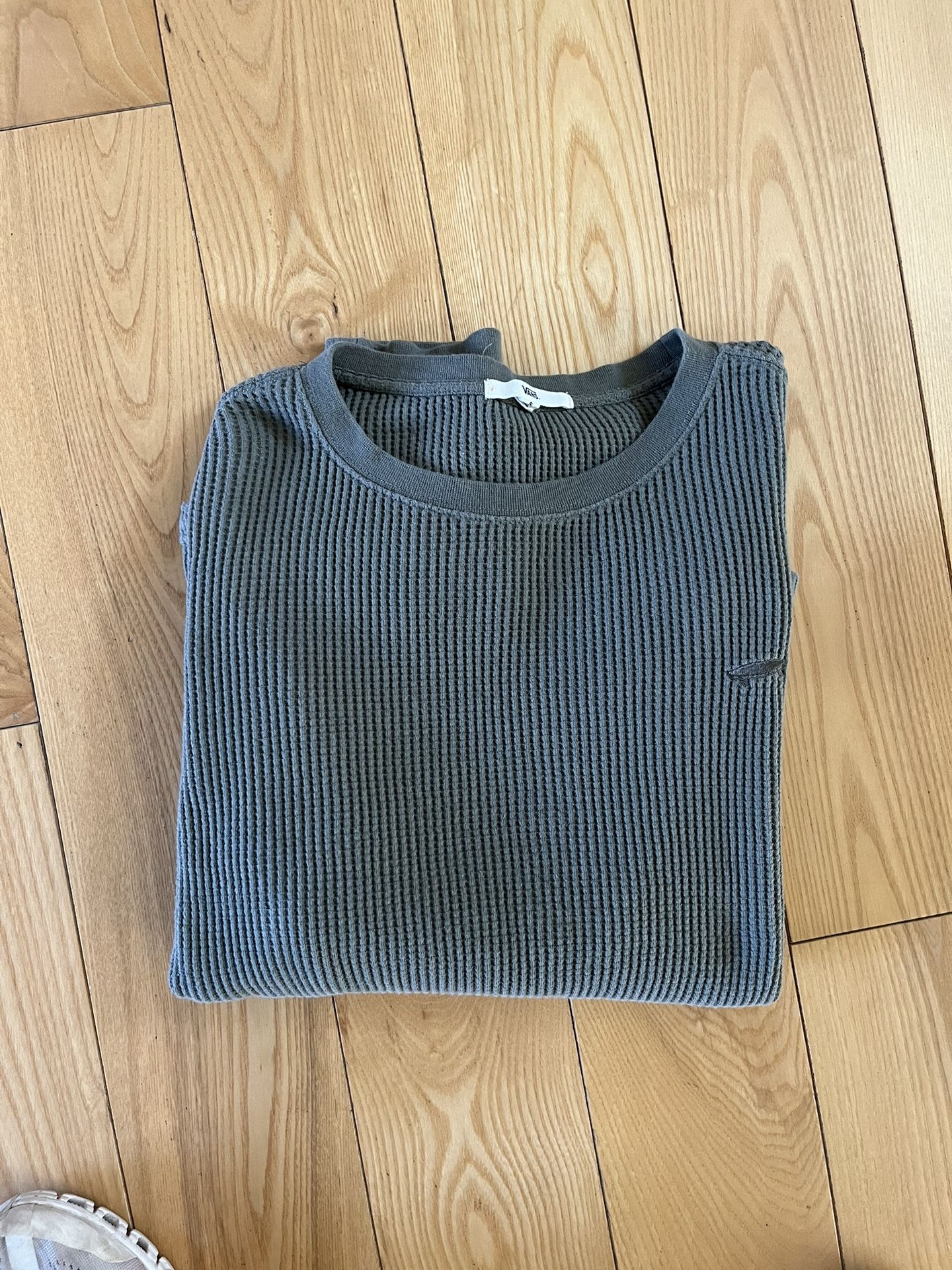 Vans Womans Olive Thermal Shirt In Size Small