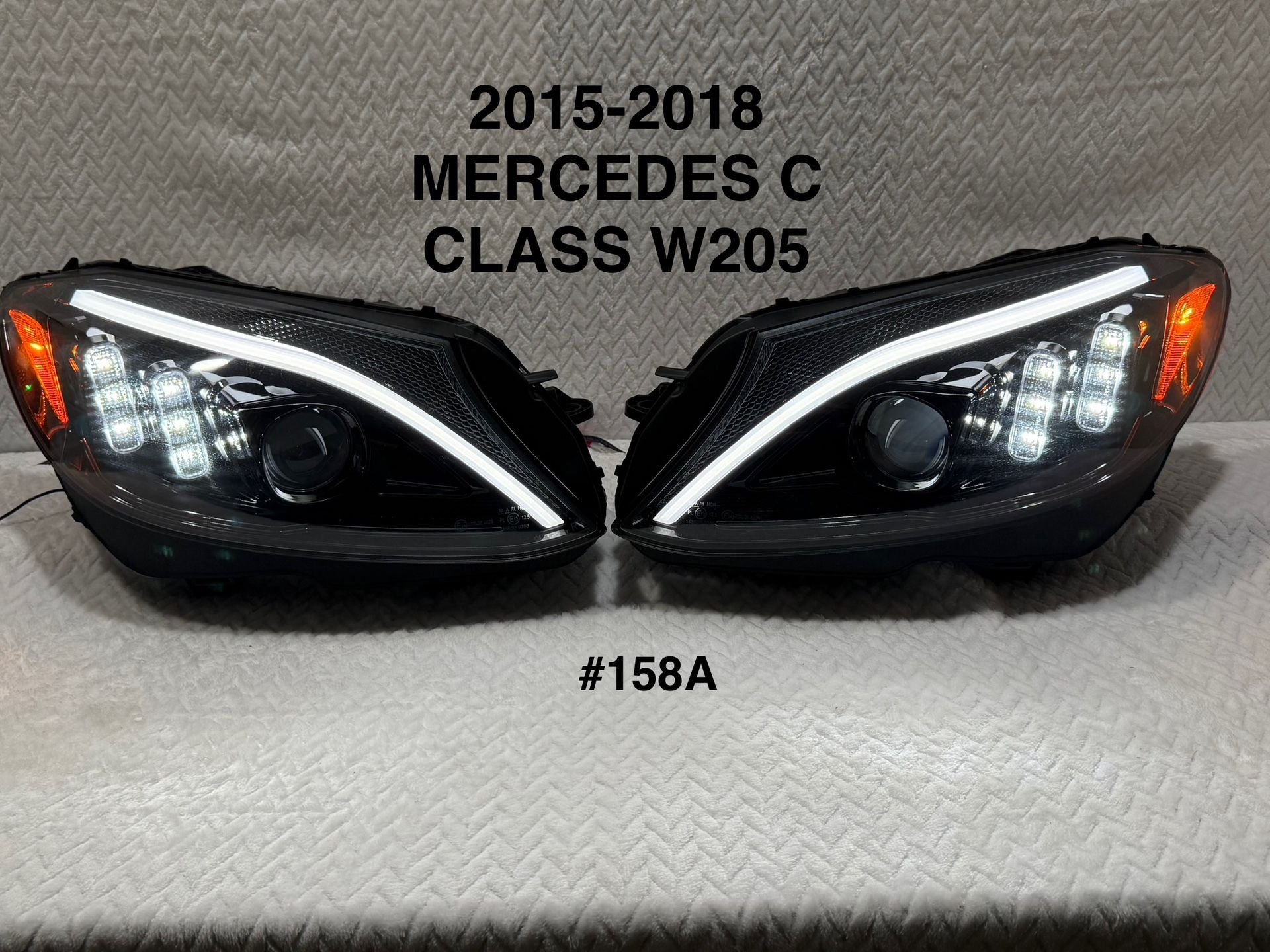"2015 - 2018 Mercedes-Benz C-Class W205 Switchback Sequential Turn Signal Projector Headlights H9 LOWS & HIGHS "