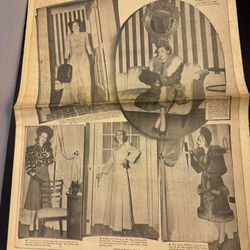 1940 Seattle Post-Intelligencer Society Women Fashion Newspaper Oct 6