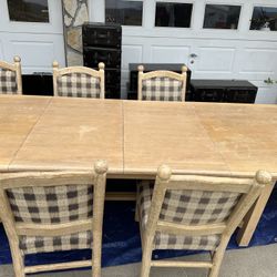 Dining table and chairs