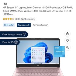 HP LAPTOP 14 In Pink 
