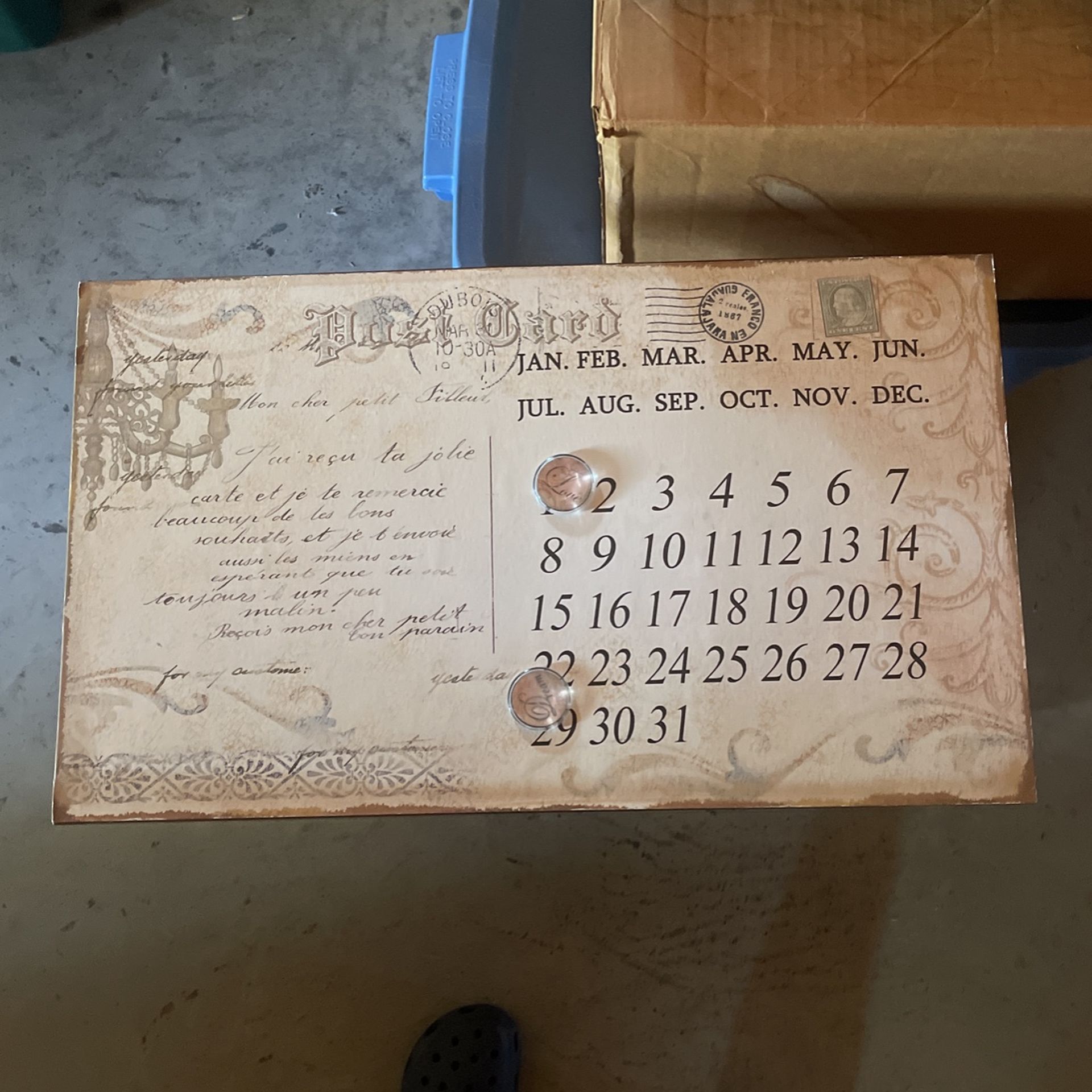 22” X 13” Metal Decrative Calendar With Magneys