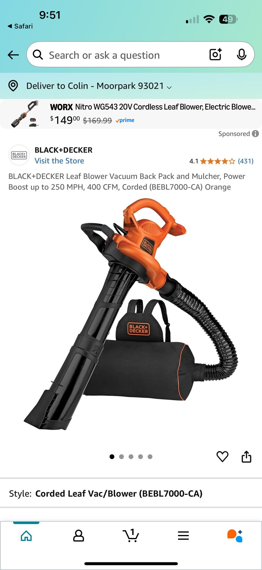 Black & Decker Blower/Vacuum