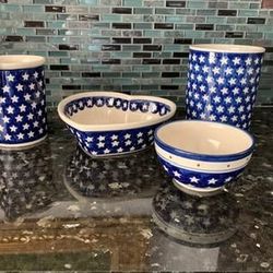 BOLESLAWIEC STARS ALL PURPOSE BOWLS MADE IN POLAND