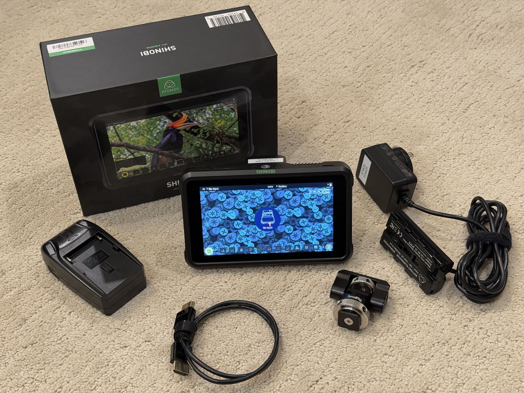 Atmos Shinobi 5.2” 4K HDMI touchscreen Monitor Bundle LIKE NEW!