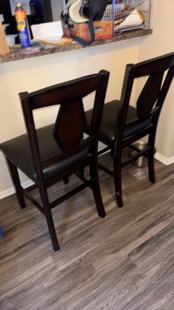 Barstools (3) with Faux Leather Seats