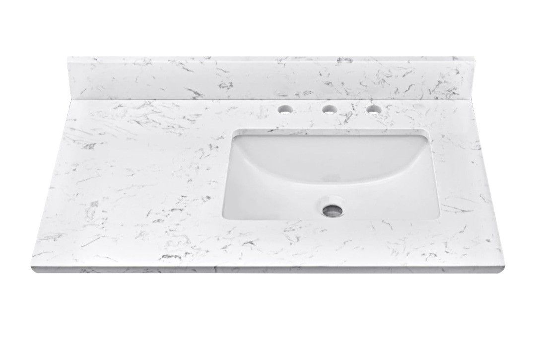 White Marble Bathroom Vanity -NEW