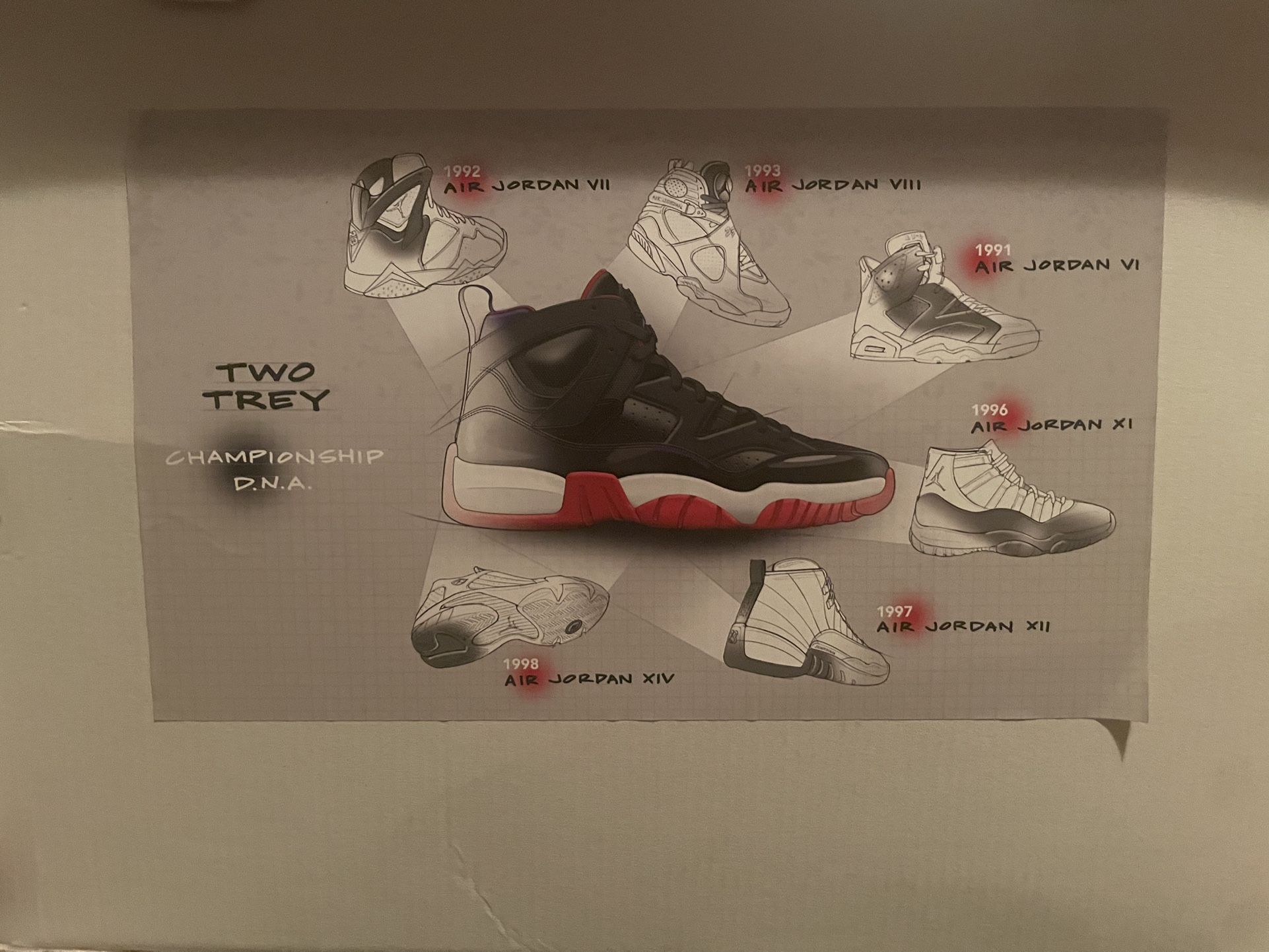 Jumpman Two Trey Size 11 White/Black