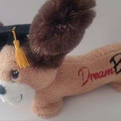 Vtg DanDee Animated Musical Plush Dream Big Flapping Ear Graduation Dog Hound 