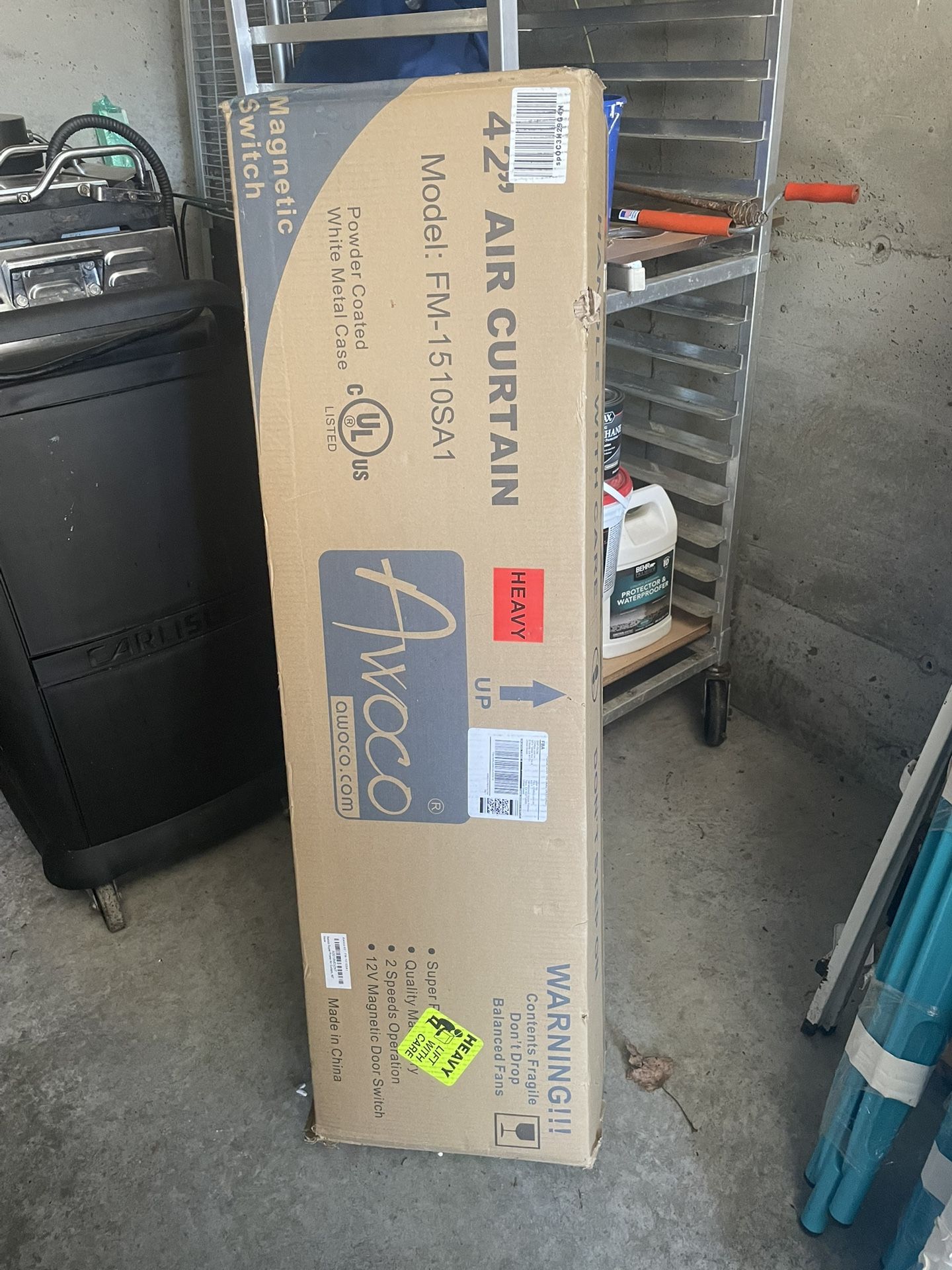 New In Box Awoco 42" Super Power 2 Speeds 1350CFM Commercial Indoor Air Curtain, UL Certified, 120V