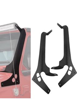 JL Upper Windshield Frame Mounting Bracket, 2 PCS For 50/52 Inch LED Light Bar Brackets/ LED Pod Work Lights, Compatible with Jeep Wrangler JL JLU & G