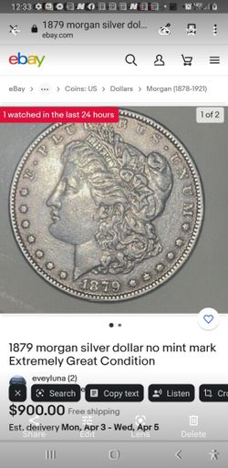 1879 Silver Dollar. $500.00 Oakley California 
