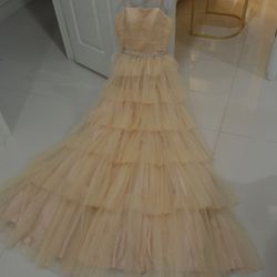 Prom Dress Champagne Color Size 2 