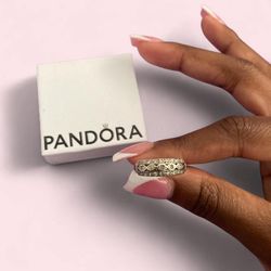 Pandora Silver Ring with Pavé Stones